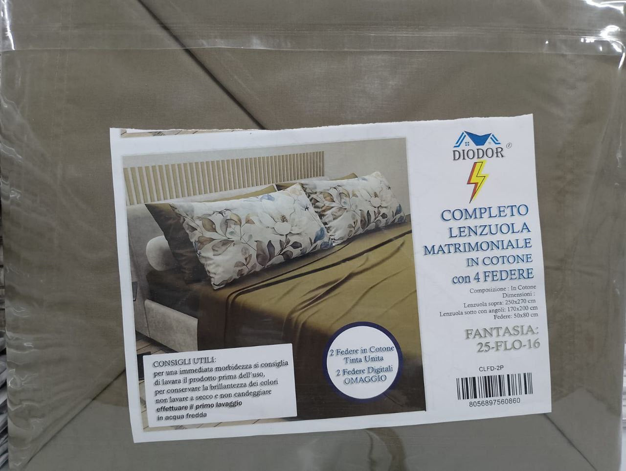 Lenzuola Matrimoniali in Cotone con 2 Federe Omaggio – Made in Italy