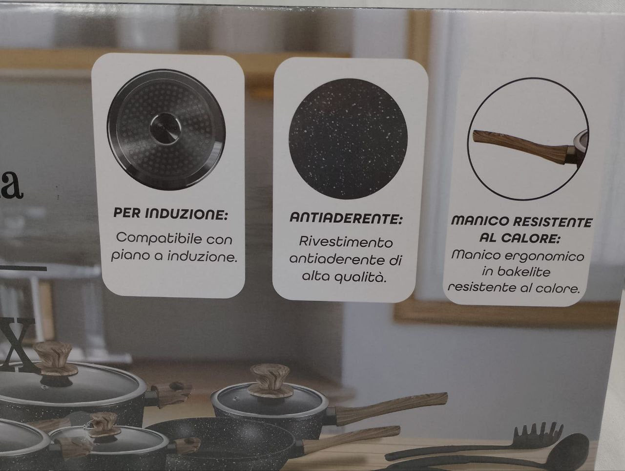 Batteria 15 pezzi antiaderente bavaria