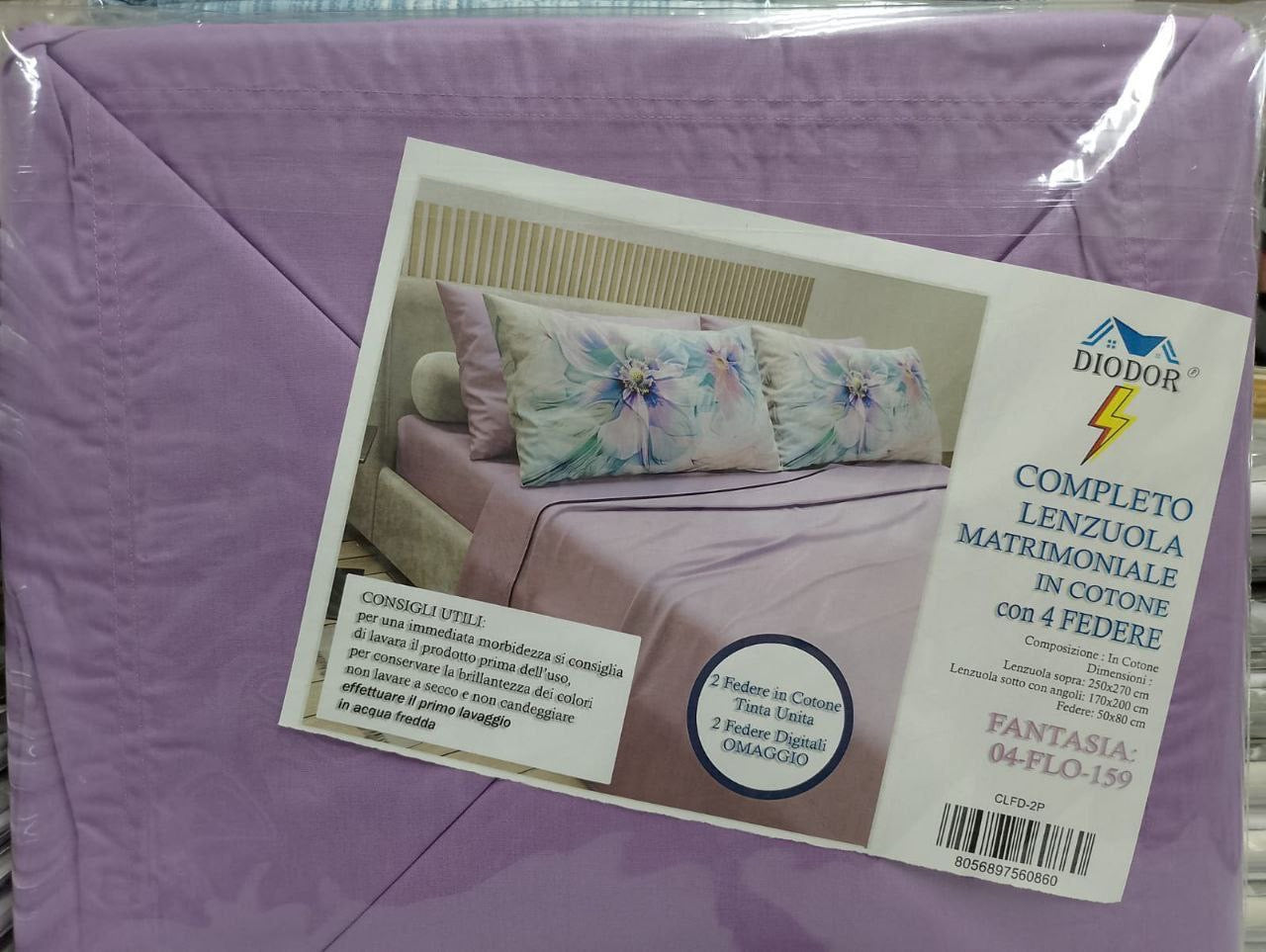 Lenzuola Matrimoniali in Cotone con 2 Federe Omaggio – Made in Italy