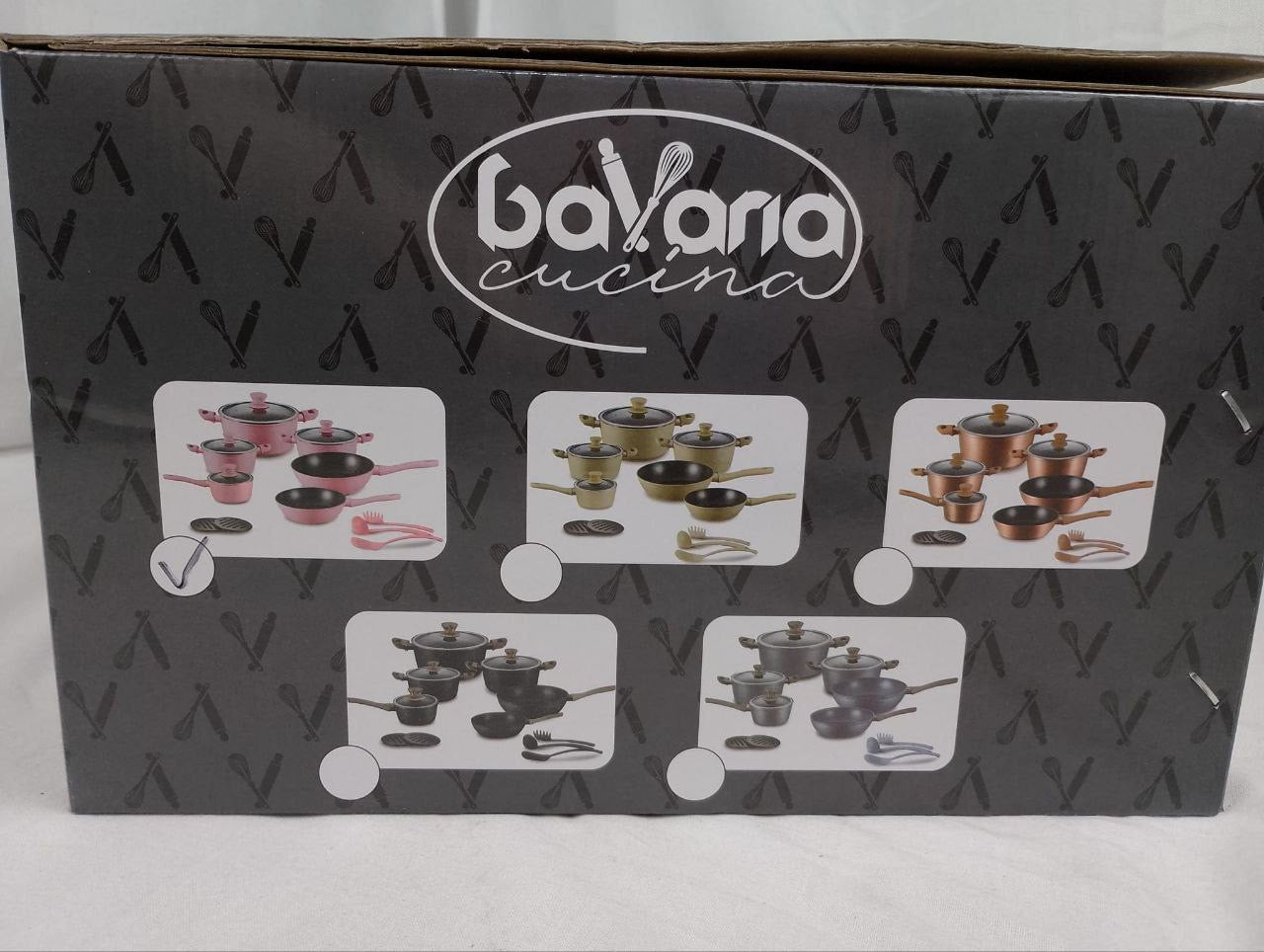 Batteria 15 pezzi antiaderente bavaria