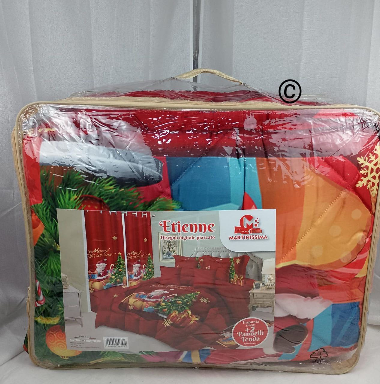 Trapunta matrimoniale +regalo coppia di tende natalizie