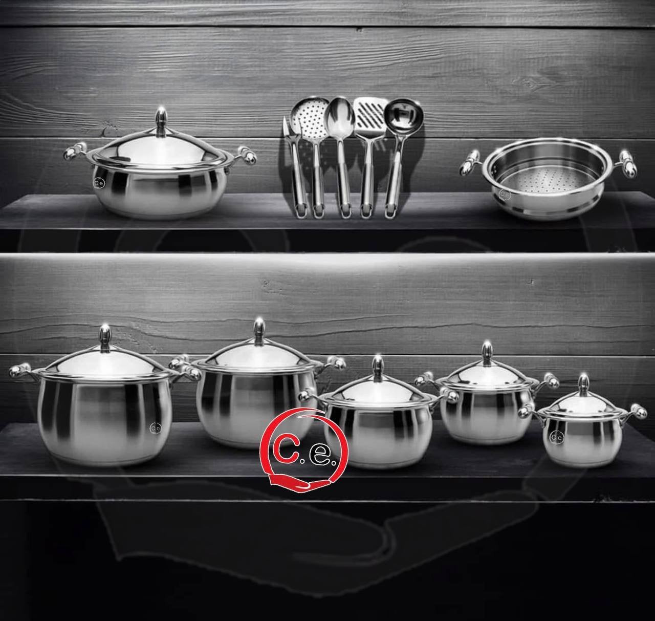 Batteria di pentole 18 pezzi acciaio inox