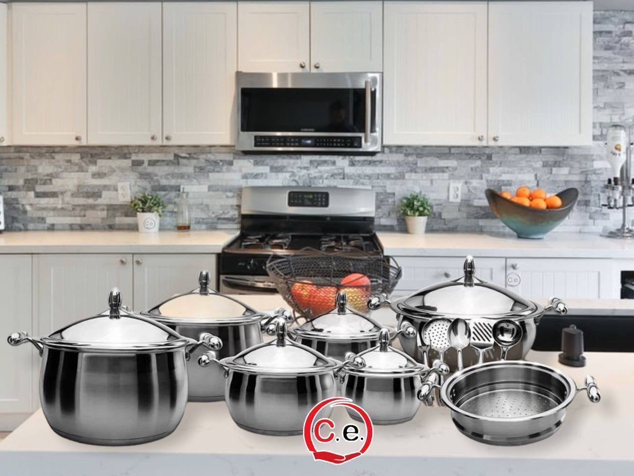 Batteria di pentole 18 pezzi acciaio inox