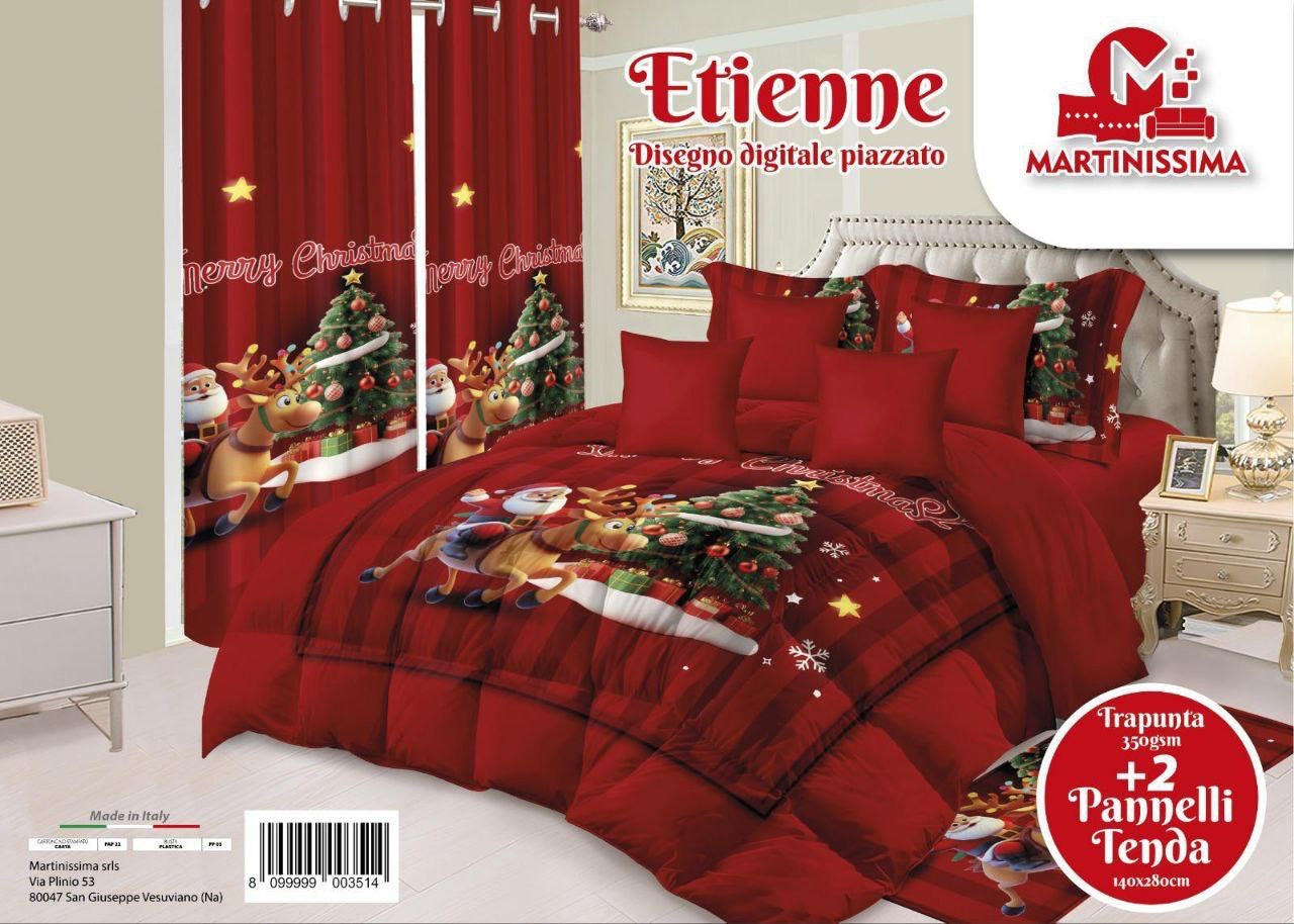 Trapunta matrimoniale +regalo coppia di tende natalizie