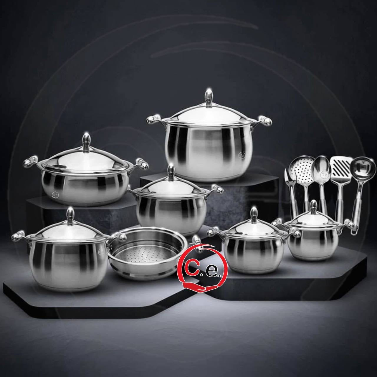 Batteria di pentole 18 pezzi acciaio inox