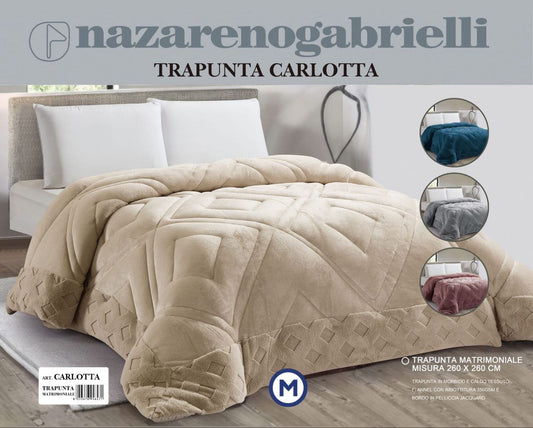Trapunta matrimoniale in velluto
