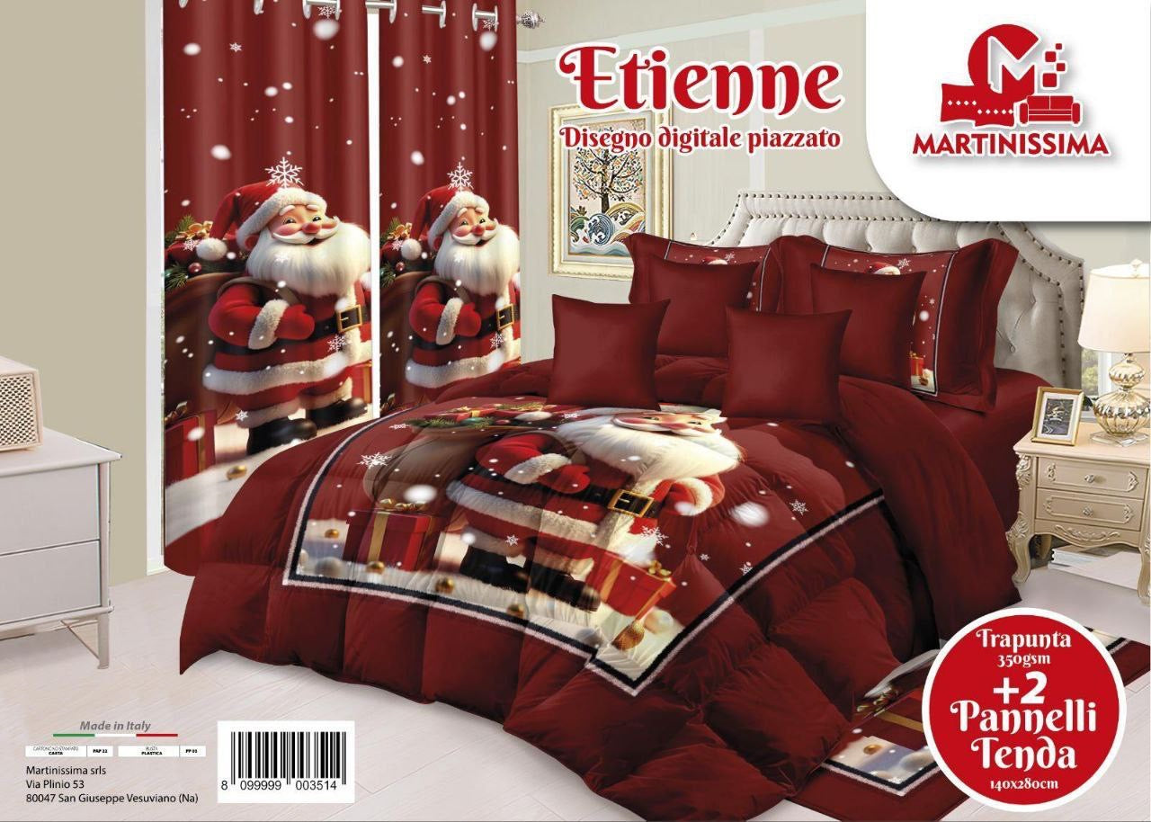 Trapunta matrimoniale +regalo coppia di tende natalizie
