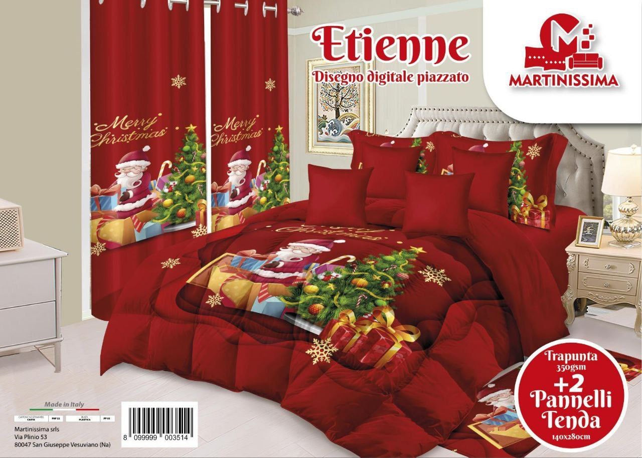 Trapunta matrimoniale +regalo coppia di tende natalizie