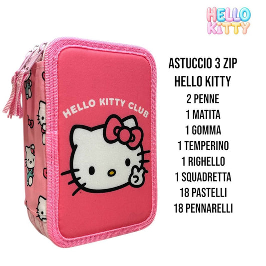 Astuccio hello kitty 3zip