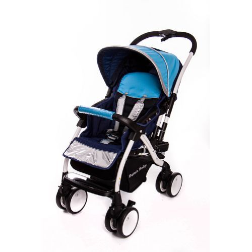 Wendbarer hellblauer Kinderwagen 